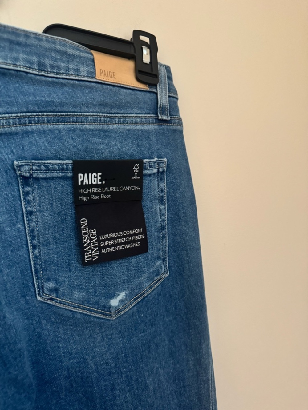 PAIGE High Rise Laurel Canyon Boot Jean Size 30 Petite Bellflower Distressed NWT - Picture 8 of 10
